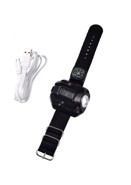 LED Işık El Feneri USB Lare Flaş Işığı Pilli Çok Fonksiyonlu Saat Işığı (Yurt Dışından)