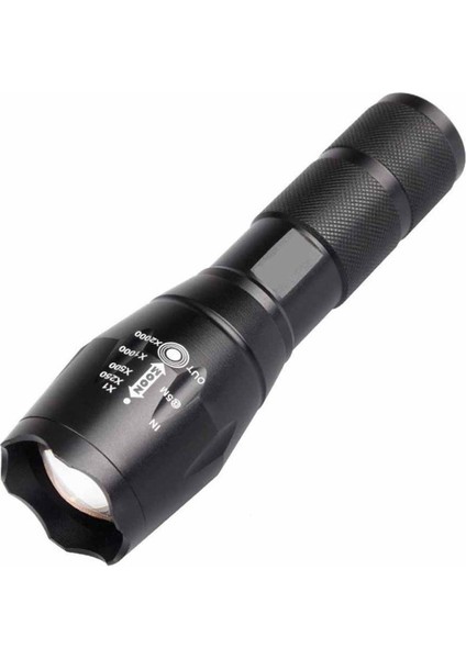 Ha Teleskopik LED El Feneri Şarjlı Kamp Flaş Işığı Mini Zumlanabilir Torch-Blackt6 Üst Seviye VERSION13.4*3.8*2.6CM (Yurt Dışından) fiyatları