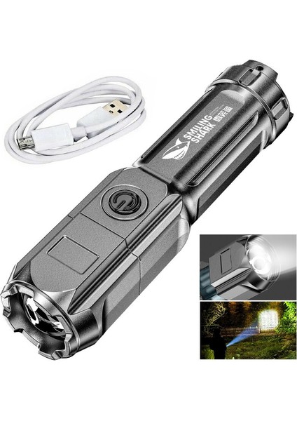 Taşınabilir El Feneri Güçlü Işık Yüksek Güçlü Şarj Edilebilir Zoom Vurgu Taktik El Feneri Dış Aydınlatma LED El Feneri (Yurt Dışından) fiyatları