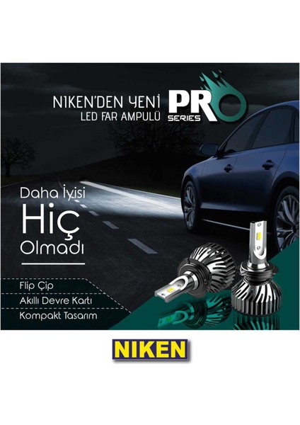 D2S LED Xenon Far Aydınlatma Seti Şimşek Etkili Niken Pro 8000LM