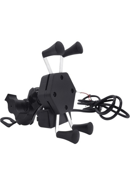 Açık Araba Altıgen x Tipi USB Motosiklet Cep Telefonu Şarj Navigasyon Sabit Braketi (Yurt Dışından)