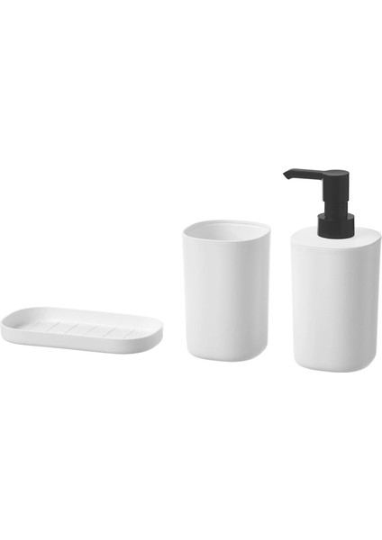 Banyo Sıvı Sabunluk Diş Fırçalık 3 Lü Set