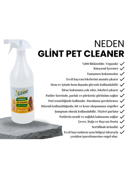 Pet Cleaner 2 x 1 Lt. %100 Bitkisel Köpek Kedi Pati Temizleyici Evcil Hayvan Temizlik Spreyi