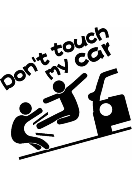 Arabama Dokunma Ingilizce Oto Sticker Siyah 18*18 cm