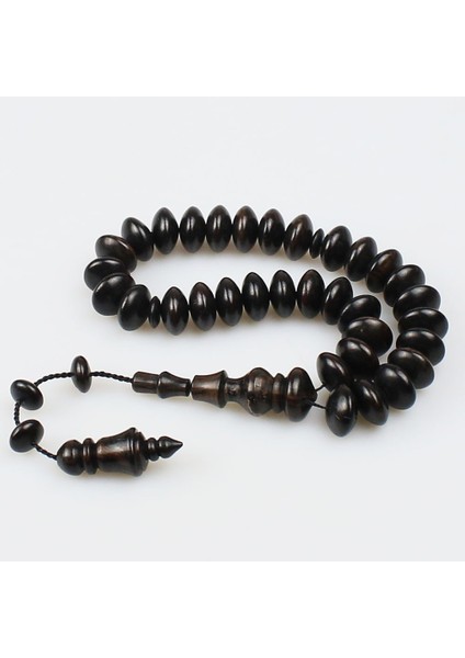 Sistemli Basık Abanoz Tesbih (12 x 7 Mm) TP001664