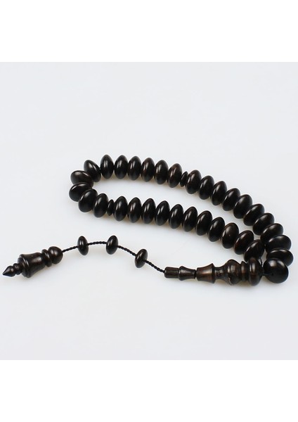 Sistemli Basık Abanoz Tesbih (12 x 7 Mm) TP001664