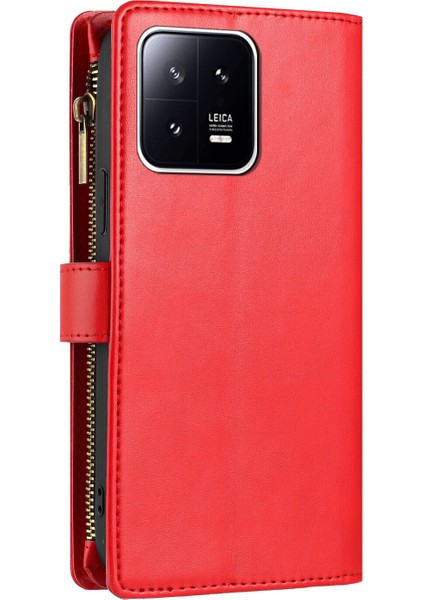 Xiaomi 13 Pro ile Uyumlu Rfıd Engelleme Kredi Kartı Tutacağı Deri Fermuarlı Cüzdan Bilek Kayışı Kickstand Koruyucu Telefon Kılıfı (Yurt Dışından) fırsatları