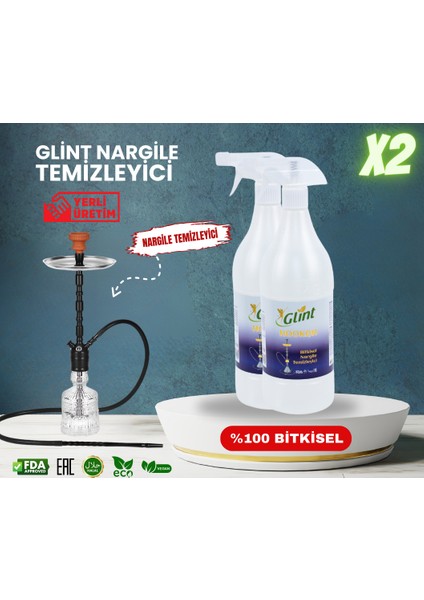 Hookah 2 x 1 Lt %100 Bitkisel Kimyasalsız Kokusuz Nargile Takımı Temizleyici Sprey