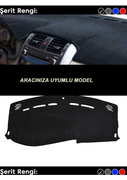 Opel Corsa D (2007-2014) 3D Torpido Koruma - Ön Göğüs Kaplama - Siyah Şerit
