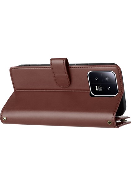 Xiaomi 13 Pro ile Uyumlu Rfıd Engelleme Kredi Kartı Tutacağı Deri Fermuarlı Cüzdan Bilek Kayışı Kickstand Koruyucu Telefon Kılıfı (Yurt Dışından) fırsatları
