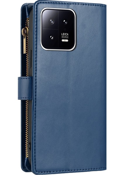 Xiaomi 13 Pro ile Uyumlu Rfıd Engelleme Kredi Kartı Tutacağı Deri Fermuarlı Cüzdan Bilek Kayışı Kickstand Koruyucu Telefon Kılıfı (Yurt Dışından) fiyatları
