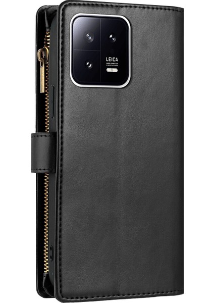Xiaomi 13 Pro ile Uyumlu Rfıd Engelleme Kredi Kartı Tutacağı Deri Fermuarlı Cüzdan Bilek Kayışı Kickstand Koruyucu Telefon Kılıfı (Yurt Dışından) fiyatları