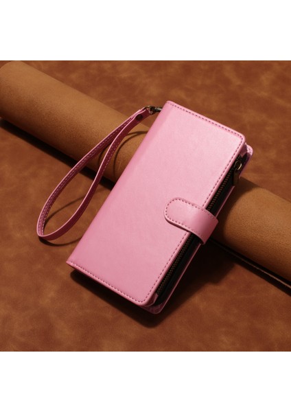 Samsung Galaxy Note 10 Plus ile Uyumlu Rfıd Engelleme Kredi Kartı Tutacağı Deri Fermuarlı Cüzdan Bilek Kayışı Kickstand Koruyucu Telefon Kılıfı (Yurt Dışından) indirimleri