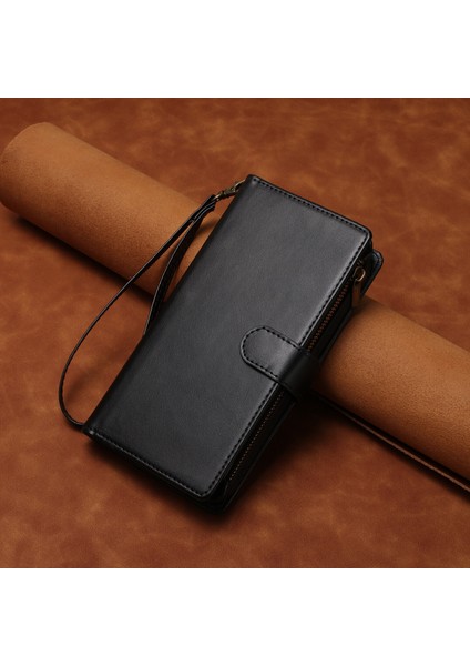 Samsung Galaxy A71 4g ile Uyumlu Rfıd Engelleme Kredi Kartı Tutacağı Deri Fermuarlı Cüzdan Bilek Kayışı Kickstand Koruyucu Telefon Kılıfı (Yurt Dışından) indirimleri