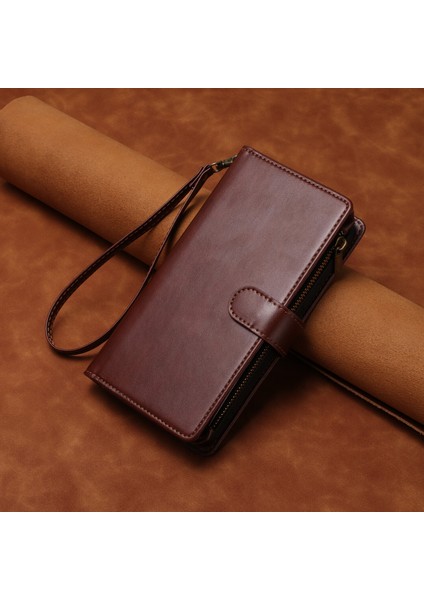 Xiaomi Redmi Note 10 Pro ile Uyumlu Rfıd Engelleme Kredi Kartı Tutacağı Deri Fermuarlı Cüzdan Bilek Kayışı Kickstand Koruyucu Telefon Kılıfı (Yurt Dışından) indirimleri