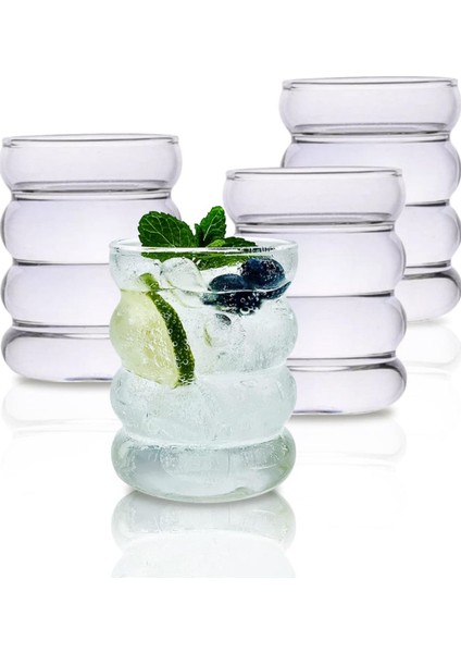 Cam Dalgalı Bardak 320 ml Foury Kahve, Kokteyl, Meyve Suyu Bardağı