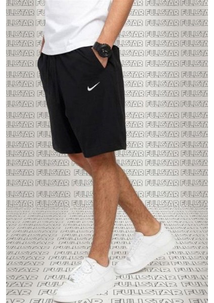 Shorts Club Swoosh Jersey Unisex Yazlık Ince %100 Pamuklu Şort Siyah