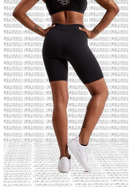 Sportswear Essential Biker Pamuk Polyester Siyah Kısa Tayt Şort