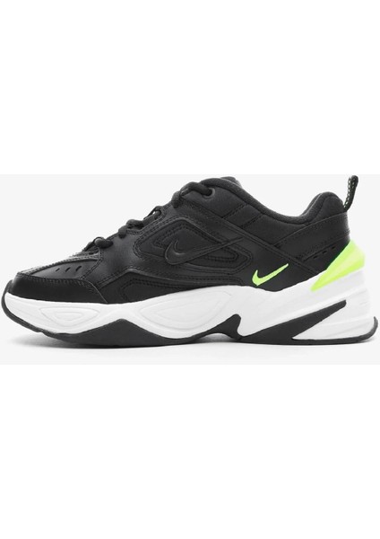 M2K Tekno Leather Unisex Sneaker Hakiki Deri Beyaz Spor Ayakkabı Siyah Yükseklik 4cm