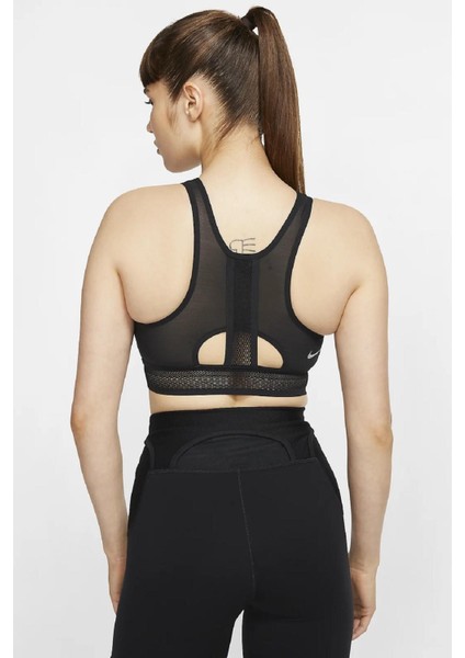 Swoosh Ultra Breathe Support Hafif Destekli Dolgulu Siyah Spor Sütyeni Bra
