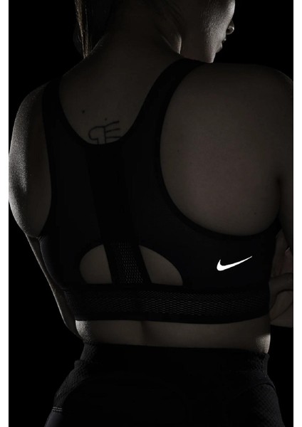 Swoosh Ultra Breathe Support Hafif Destekli Dolgulu Siyah Spor Sütyeni Bra