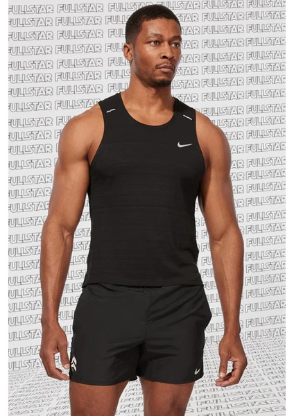 Miler Running Dri Fit Training Running Tank Top Mat Siyah Erkek Atlet