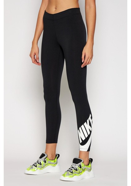 Sportswear Swoosh Tight 7/8 Pamuk Polyester Siyah Kadın Tayt