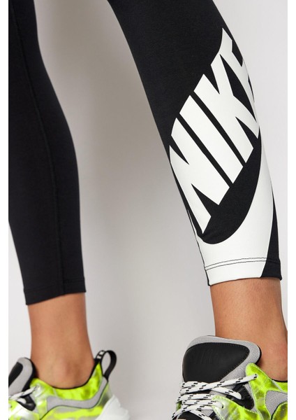 Sportswear Swoosh Tight 7/8 Pamuk Polyester Siyah Kadın Tayt modelleri