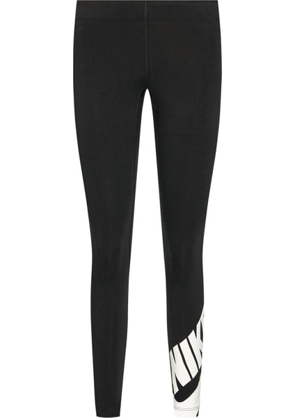 Sportswear Swoosh Tight 7/8 Pamuk Polyester Siyah Kadın Tayt