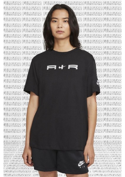 Air Graphic Oversized Reflector S. S. Tee Unisex Reflektörlü Siyah Tişört