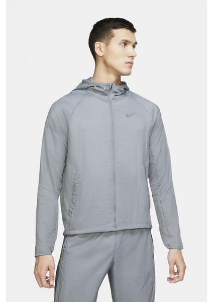 Essential Running Jacket Toplanabilir Gri Erkek Ceket