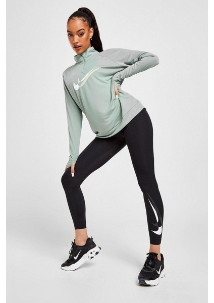 One Dri Fit Big Double Swoosh Leggings Toparlayıcı 2 Iç Cepli Siyah Tayt fırsatları