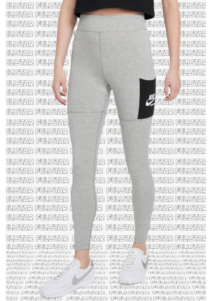 Sportswear Club High-Rise Leggings 2 Cepli Yüksek Belli Pamuklu Gri Tayt