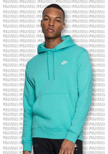 Sportswear Hoodie Sweat Cotton Şardonlu Kapüşonlu Yeşil Sweatshirt