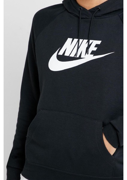 Sportswear Essential Fleece Hoodie Kapüşonlu Siyah Sweatshirt fiyatları