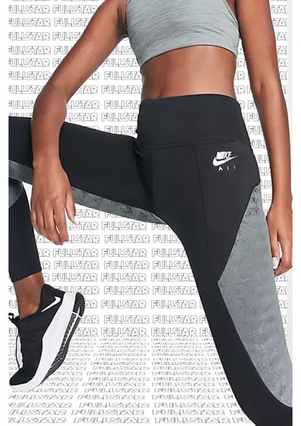 Air Fast Running Full Length Leggings 3 Cepli Toparlayıcı Siyah Tayt