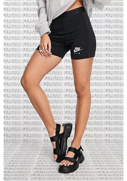 Air Ribbed Legging Shorts In Black Pamuk Polyester Biker Tayt Şort