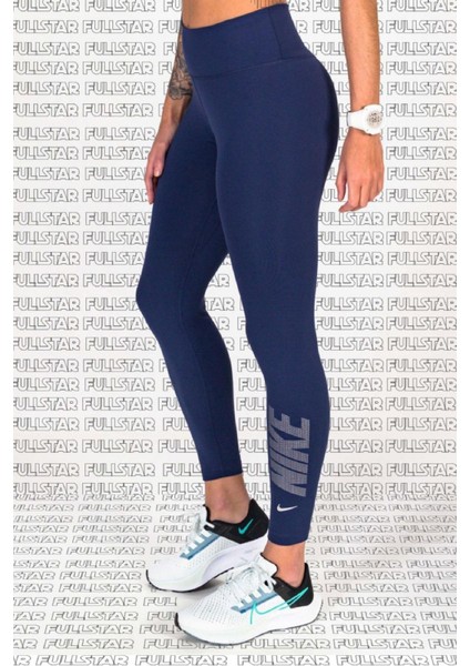 One Training Diamond Shine 7/8 Leggins 2 Cepli Yapay Elmaslı Toparlayıcı Tayt Lacivert