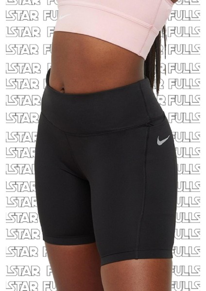 Epic Fast Women's Running Shorts Tayt 3 Cepli Biker Tayt Şort Siyah