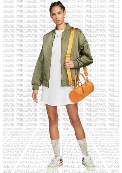 Sportswear Organic Cotton Short Sleve Dress Nakış Swooslu Beyaz Elbise fırsatları