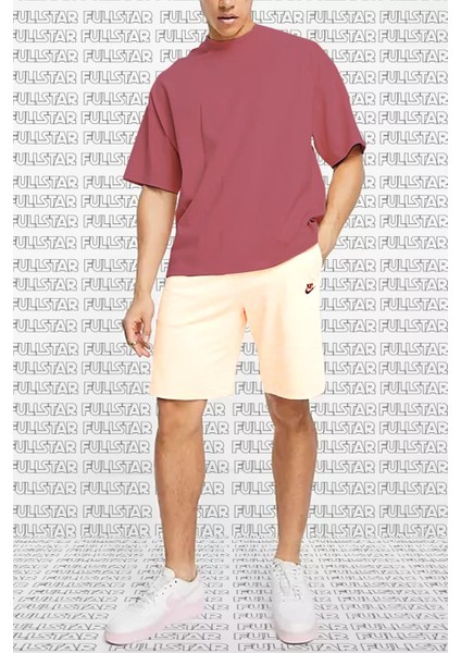 Shorts Club Arctic Orange Oversize Bol Kesim Yazlık Ince Pamuklu Şort Somon modelleri