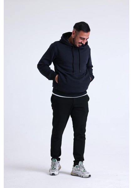 Lacivert Yandan Cepli Kapüşonlu Sweatshirt indirimleri