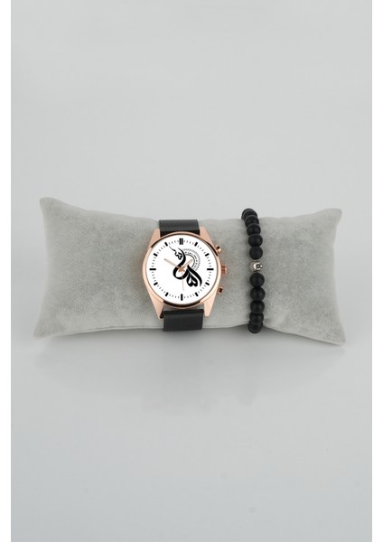 Hat Sanatı Tasarım Arapça Yazılı Erkek Kol Saati Bileklik Hediye