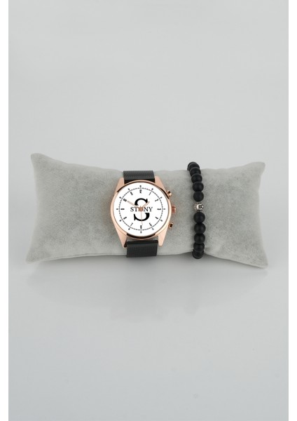 Sade Dereceli Kadran Rose Gold Çerçeve Kadın Kol Saati Sevgiliye Bileklik Hediye