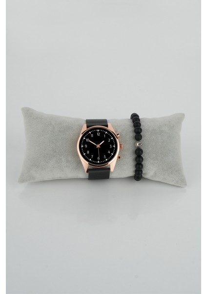 Sade Kadran Model 10 Dereceli Rose Gold Çerçeve Erkek Kol Saati Bileklik Hediye