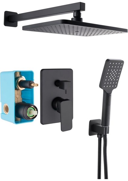 Ankastre Siyah 2 Yollu Banyo Set