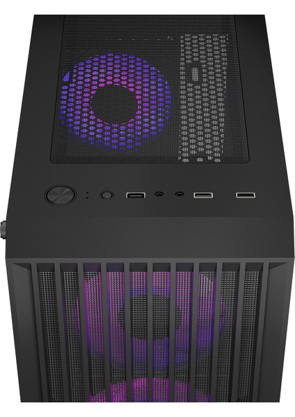 Lyra Mesh Temperli Camlı Siyah 3* 12CM Rgb Fan M-Atx Mini-T Gaming Oyuncu Kasası