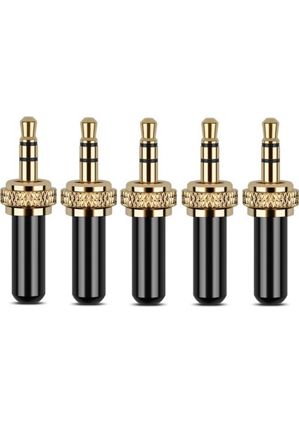 Adet 3.5mm Fiş Metal Konnektör Mini 3.5mm Vida Kilidi Stereo Jak Fişi M6 Iç Dişli (Yurt Dışından)