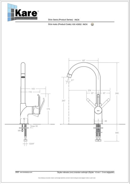 Inox Mix Uzun Borulu Evye Bataryası fiyatları