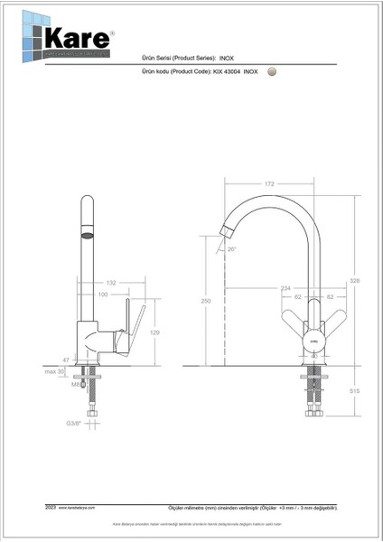 Inox Mix Uzun Borulu Evye Bataryası